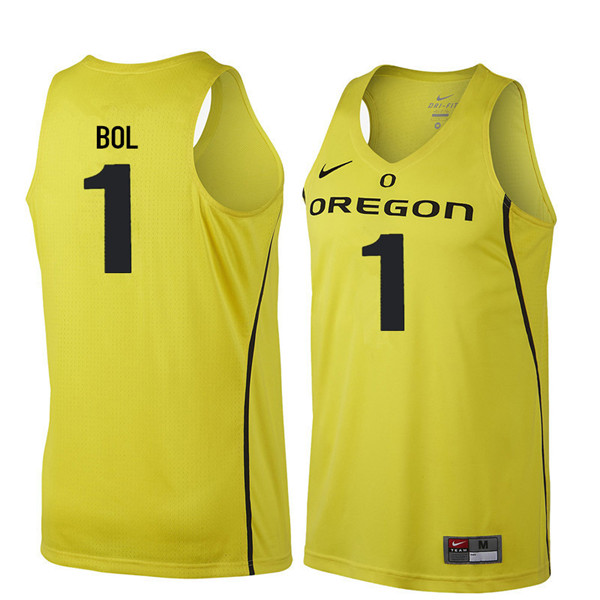 Men #1 Bol Bol Oregon Ducks College Basketball Jerseys Sale-Yellow
